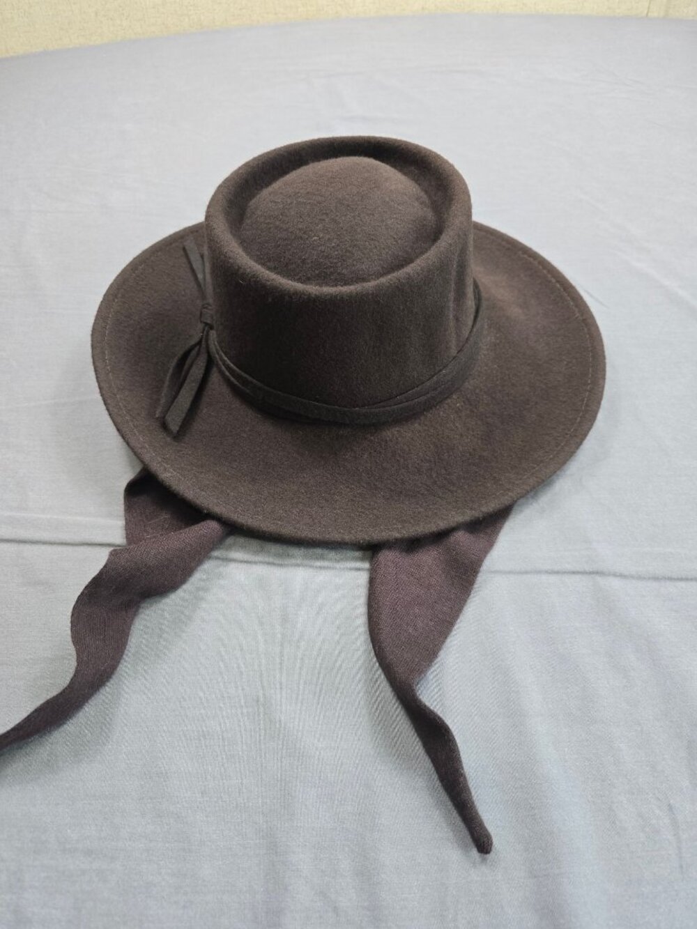 Sweet Smart Betmar Womens 100% Wool Felt Hat Acrylic Scarf Tie Brown Boho Chic